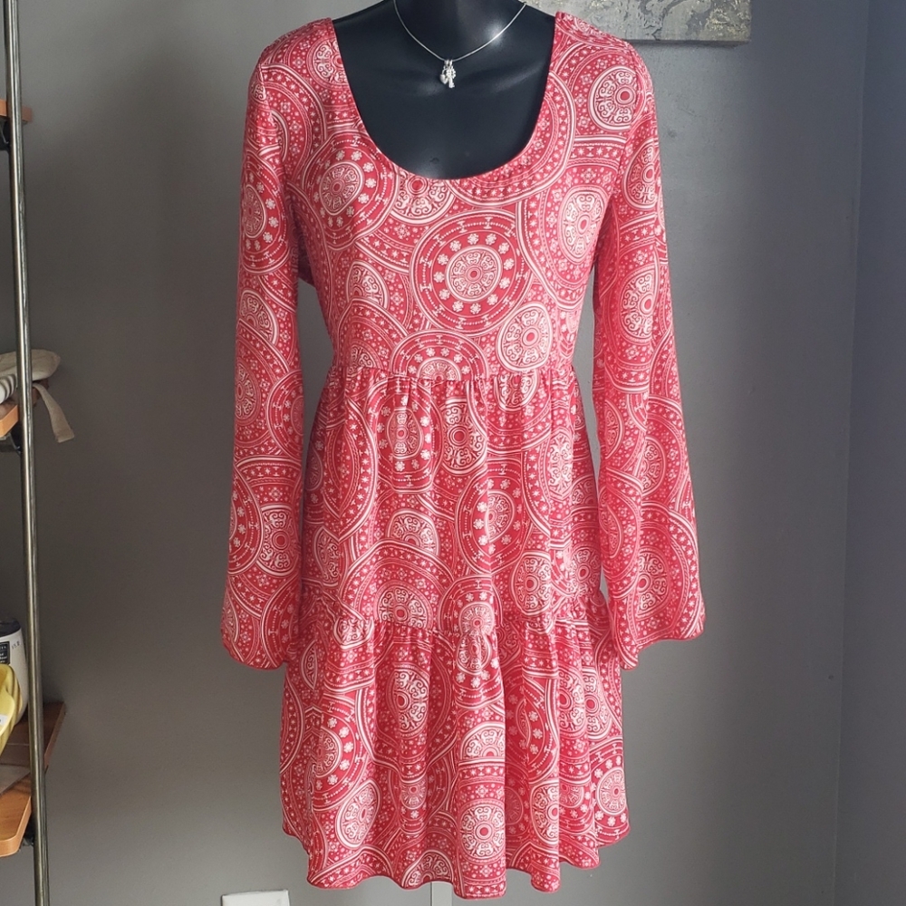 I'm in Love with Derek Red Boho Pattern Dress